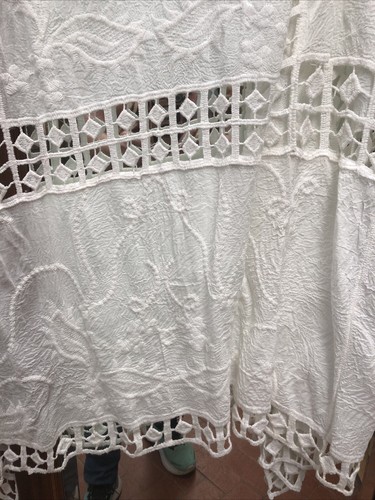 Embroidered Batenburg Lace Long Sleeve Jacket Below Knee One Size Small Blemish - Picture 15 of 16