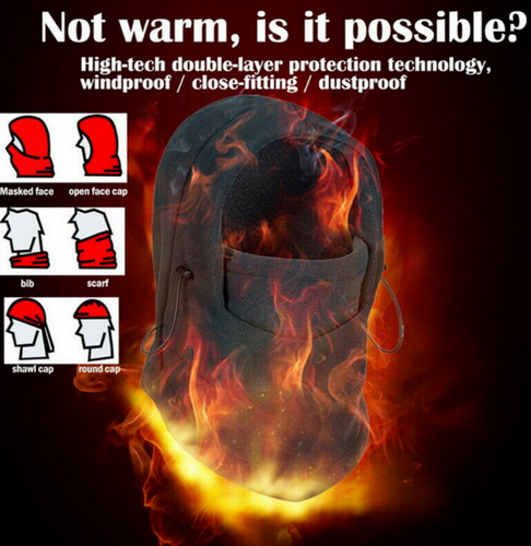 Hombres Polar Esquí Bicicleta Pasamontañas Calentador Máscara Facial Completa Cuello Invierno Cálido Gorra Deportiva - Imagen 3 de 40