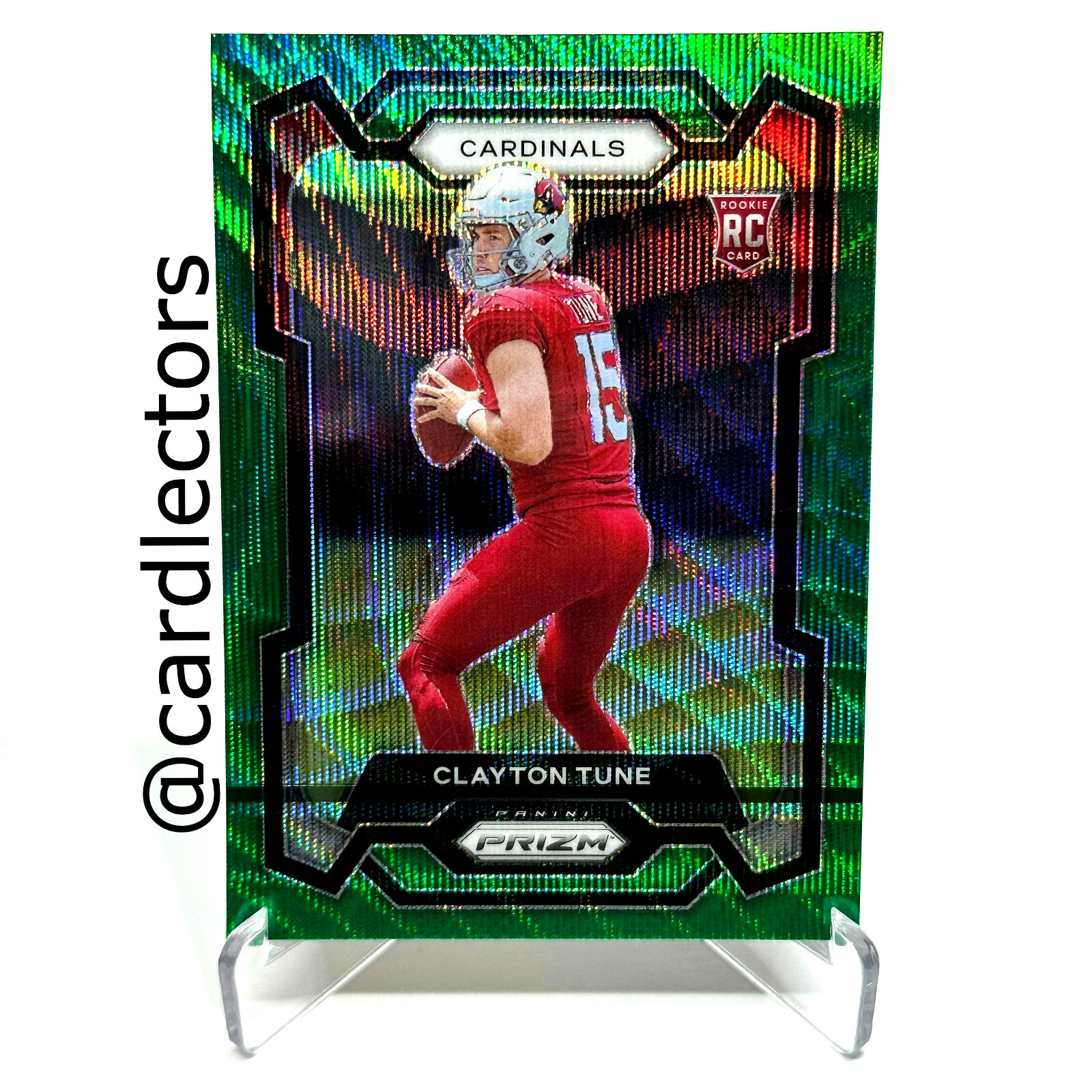 2023 Panini PRIZM Football CLAYTON TUNE #302 RC Green Wave PRIZM SP CARDINALS