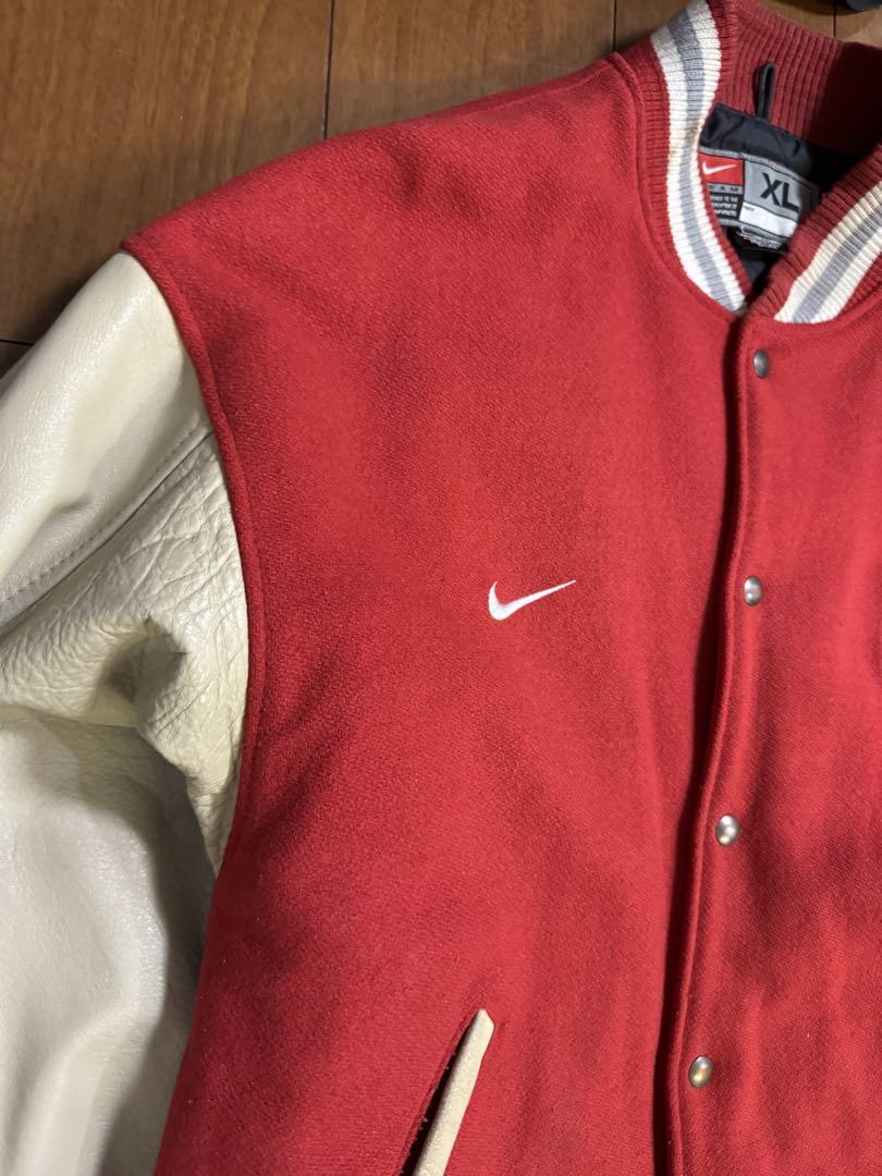 NIKE 90s OHIO STATE Leather Sleeve Stadium Jacket Size XL NIKE 90s OHIO STATE Leather Sleeve Stadium Jacket Size XL