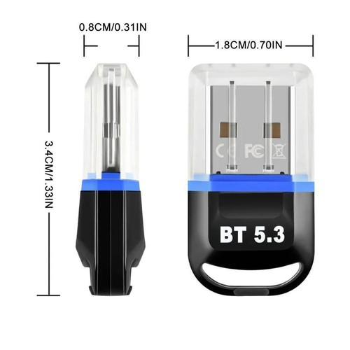 Mini USB Bluetooth 5.3 Adapter Downward Audio Receiver For A2DP HSP AVRCP HID g - Afbeelding 5 van 16