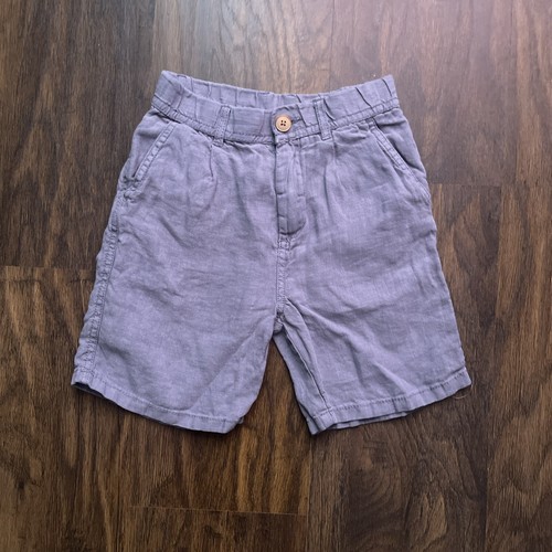 Zara Boys Linen Light Blue Pleated Shorts Size 6 - Picture 1 of 5