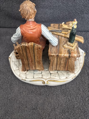 Rare, Vintage 1973 Capodimonte "Geppetto & Pinocchio" By signed on front - Bild 5 von 14