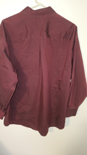 Axcess Men Dress Shirt 17 32 33 Maroon Black L Sleeve Wrinkle Resistant 1 Pocket - Picture 9 of 16