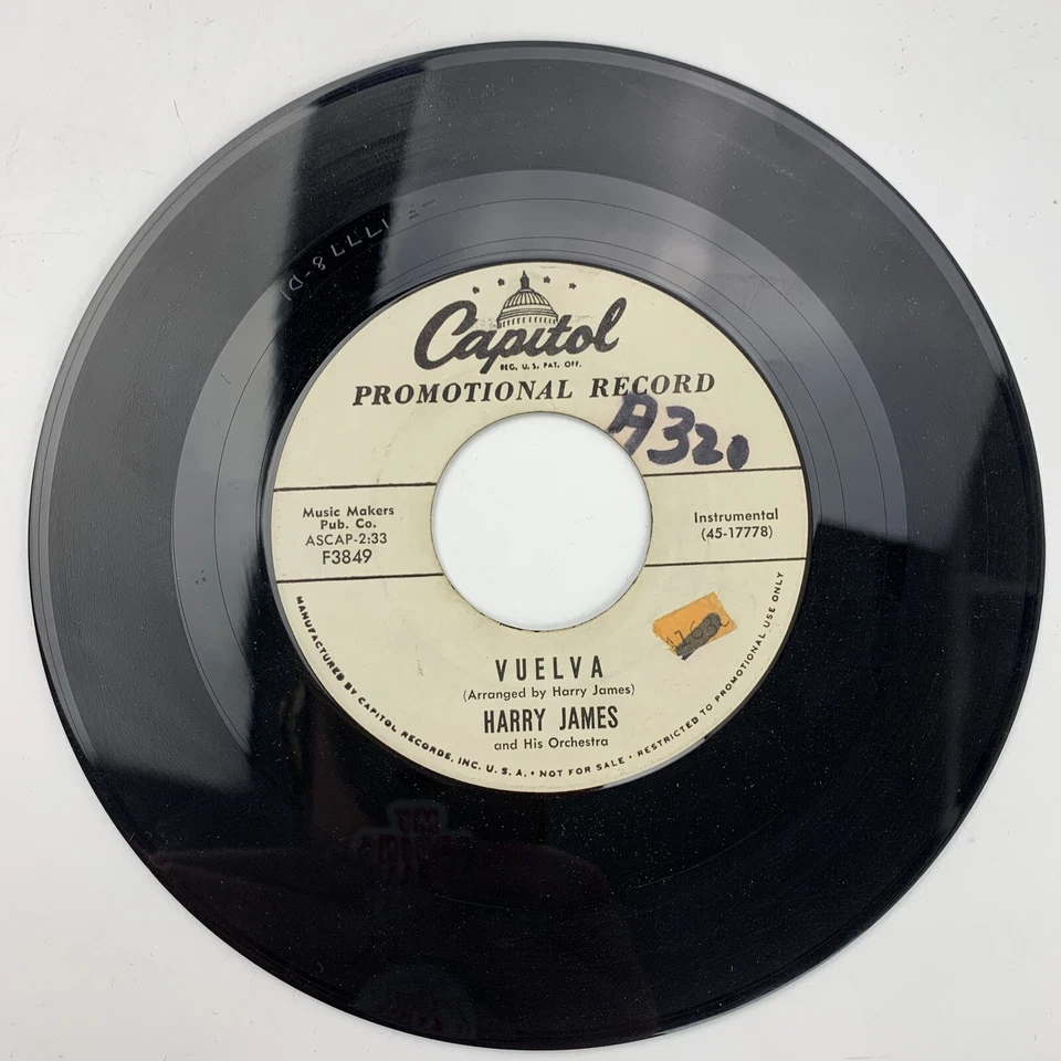 Harry James Vuelva / Andrea Promo Record 45 RPM Vinyl - Image 2 of 2