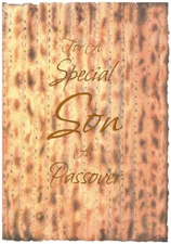 Designer Greetings Die Cut Edges Matzah  Special Son Passover Card