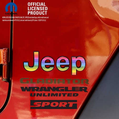 Jeep Emblem Overlay Decals - Rainbow - Picture 3 of 10