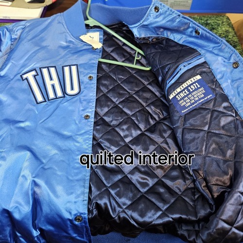 Oklahoma City Thunder NBA Starter Bomber Jacket Size LARGE Quilted Insulated - Picture 11 of 13