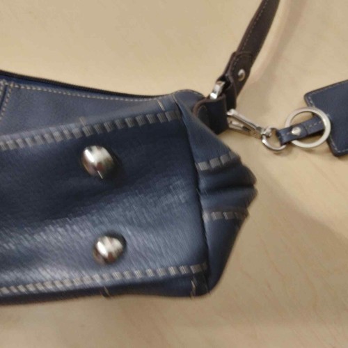 Tignanello Dark Blue genuine leather shoulder bag 10.6" x 6" - Picture 8 of 10