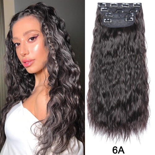 200g/Set Dicke Haarteile Lang Wellig Clip In Haarverlängerungen für Frauen Dunkelbraun - Bild 50 von 57