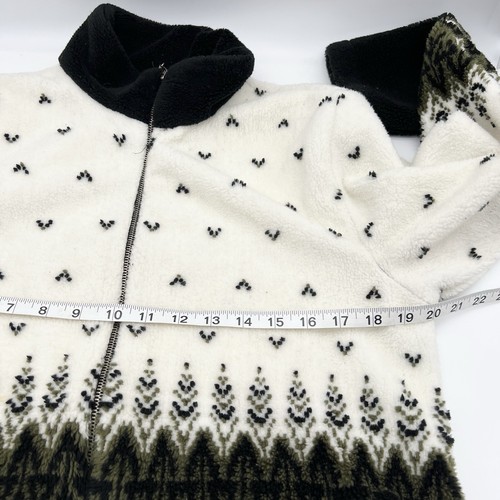 Vintage Black Diamond Full Zip Winter Printed Fleece Sherpa-like Jacket Medium - Picture 6 of 8