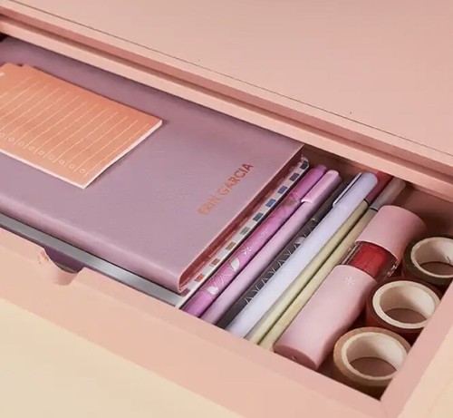 Erin Condren Weekly Schedule Desktop Whiteboard Blush Color w/ Storage NIP NEW - Picture 3 of 12