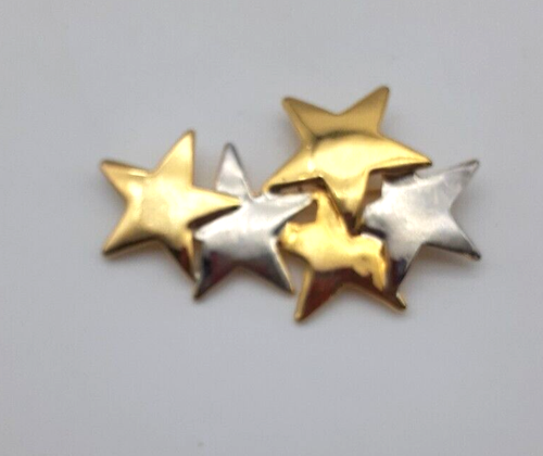 Broche Estrellas Tonificadas Dorado Metal Tonificado Plateado 3" x 2" - Imagen 7 de 7
