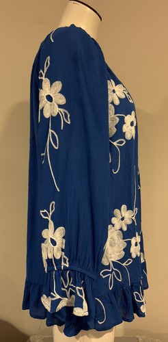 ❤️Liv Los Angeles Floral Design Crochet Embroidered Blouse Top Size XL - Imagen 2 de 7