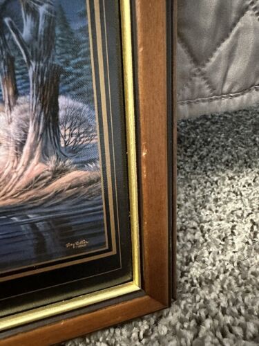 Terry Redlin "Evening Frost" Personal Linen Design Cert of Orig Framed 11”x8” - Picture 3 of 5
