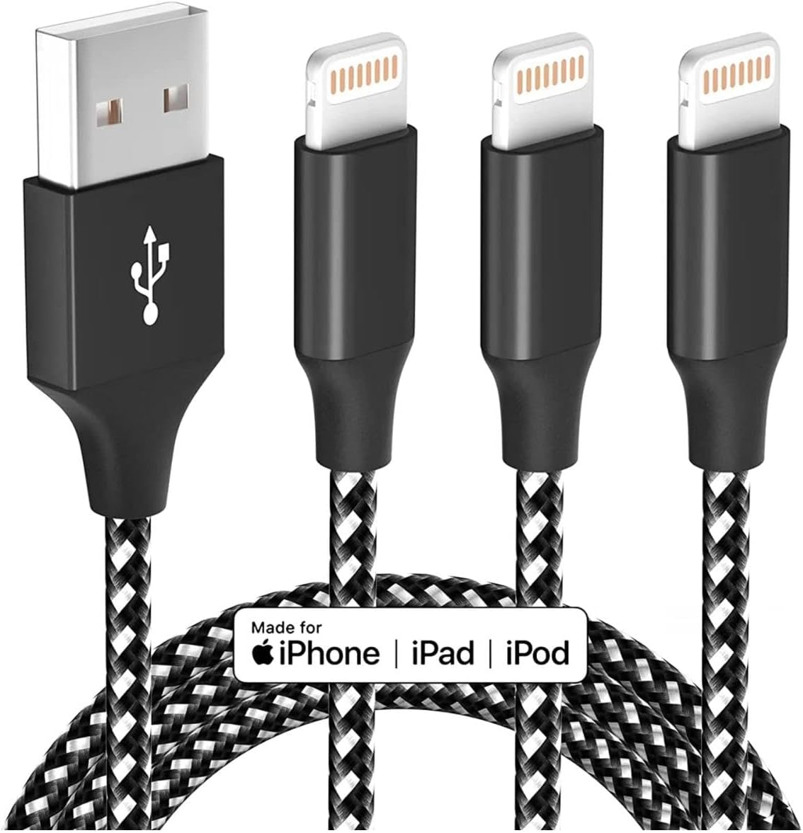 Iphone Charger Fast Charging Cord 3 Pack 10 FT Apple Mfi Certified Lightning ...