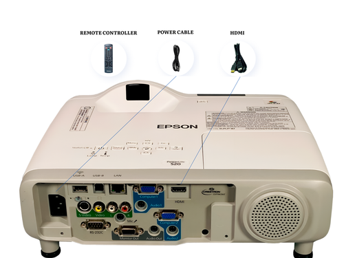Epson PowerLite 520 3LCD Projector Short-Throw 2700 ANSI H674A HDMI w/bundle - Picture 5 of 11