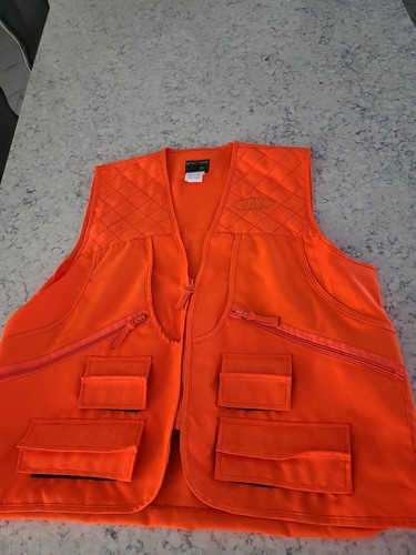 BURLY CAMO JAX,S  Large Hunting Vest ORANGE Lots of Pockets - Picture 1 of 10