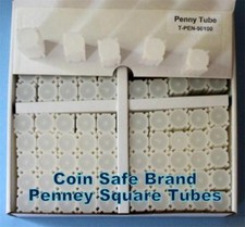 100 Coin Safe CENT Penny Square Coin Tubes - CoinSafe Square Tube-Made in USA