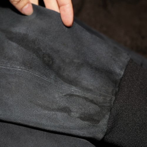 THEORY - Gray Brant Genuine 100% Goat Leather Suede Bomber Jacket - Men's Medium - Picture 14 of 15