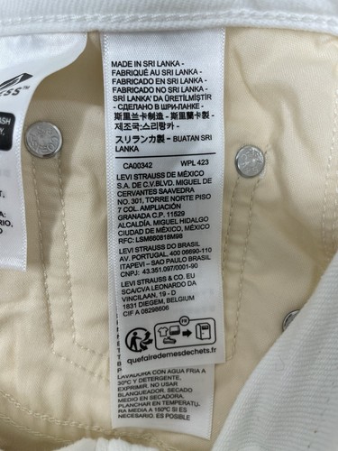 Neu mit Etikett Levi's 721 Damengröße 25 hoch geschnittene Skinny Ankle Denim Jeans – weiß - Bild 8 von 11