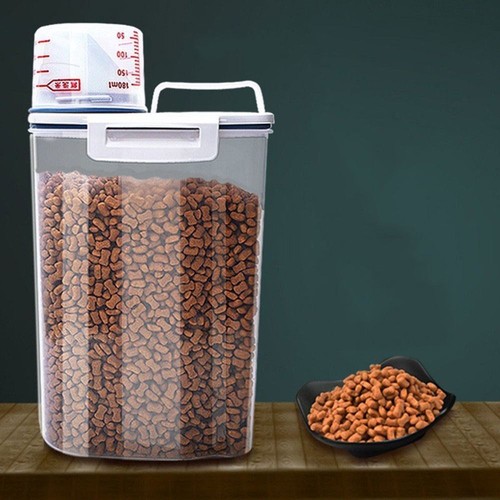 Pet Food Storage Container Dog Puppy Cat Dry Food Snack Dispenser Box With Cup - Picture 3 of 13