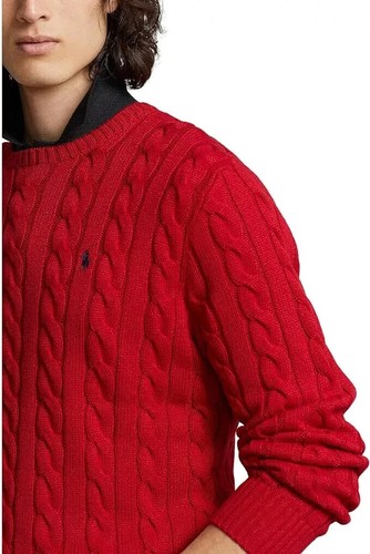 Polo Ralph Lauren RED WOOL / CASHMERE BLEND Cableknit Sweater SZ: 3XB 3XL NWT - Picture 4 of 5