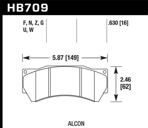 Plaquettes de frein de rue économies Hawk Performance Alcon Mono 6, modèle 4497 HPS