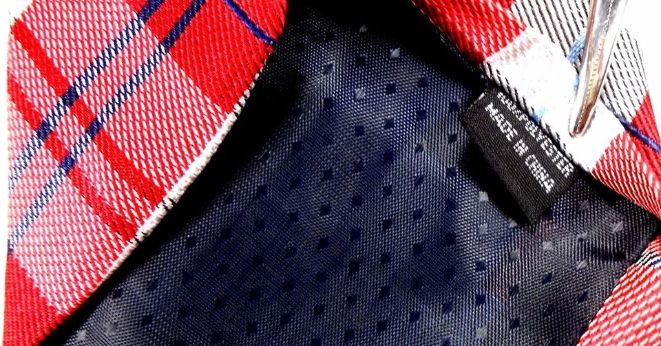 Clericci 男式涤纶领带 59 英寸 X 3.5 英寸多色格子 — 第 4/4 张图片