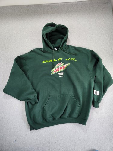 Vintage NASCAR Dale Jr #88 Diet Mountain Dew Hoodie Sweatshirt Pullover Men’s 3X