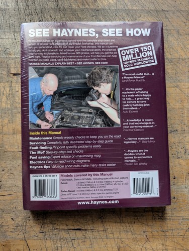*New* Ford Mondeo (Petrol & Diesel) 2003-2007 Haynes Workshop Manual - Picture 2 of 3