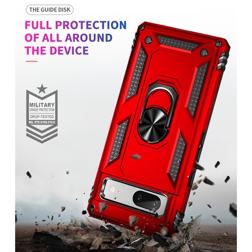 For Google Pixel 7 / 7A / 7 Pro Ring Case Magnetic Support Metal Kickstand Cover - 第 29/42 張圖片