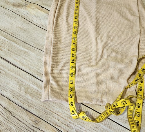 Vestido Rachel Rachel Roy Champagne Acanalado Manga Larga Pequeño - Imagen 12 de 14