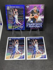 Anthony Davis 4 Card Lot 2018-19 Optic. Blue Velocity SP Prizm #47, 2x Base #47