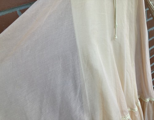 GUNNE SAX de Jessica 1970 Blanco melocotón Vestido Largo Pradera Encaje Algodón Talla 5 XS - Imagen 3 de 15