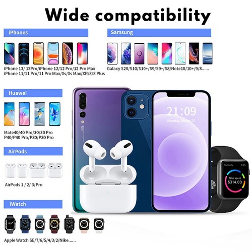 Wireless Charger Stand for iPhone, Apple Watch & AirPods 3-in-1 Fast Charger - Picture 8 of 8