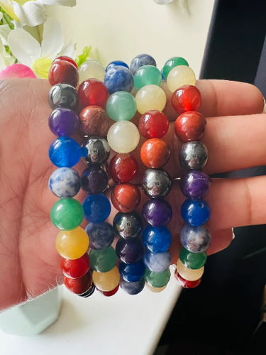 7 Chakra Bracelets Crystal Jewellery spiritual anxiety Healing beaded bracelet - Picture 9 of 12