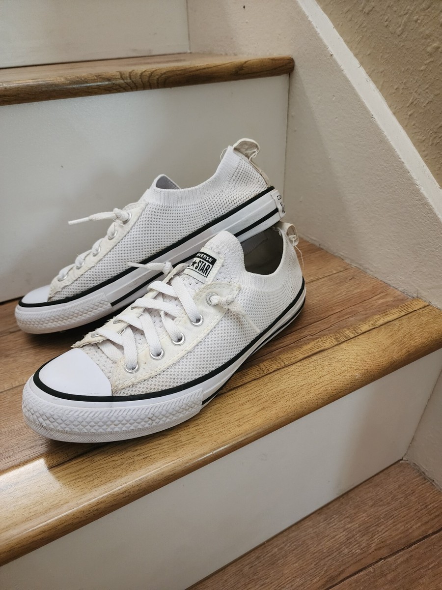 Converse Chuck Taylor Slip Low Top White Knit Junior 4 W 5.5