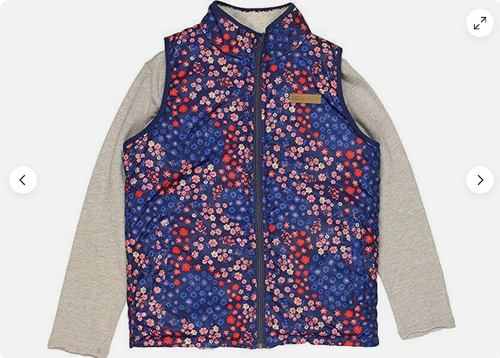 Buffalo David Bitton Girl's Reversible Vest  2pc Set (Floral Coral, M-10/12) NWT - Picture 1 of 4