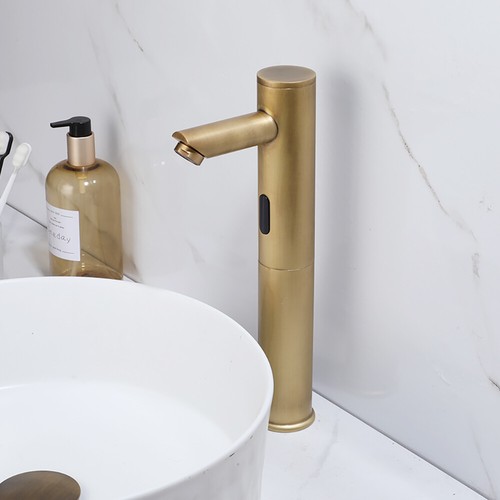 Antik Messing Badezimmer Spüle Wasserhähne berührungslos Waschbecken Mixer Sensor Wasserhahn Einzelloch - Bild 5 von 11