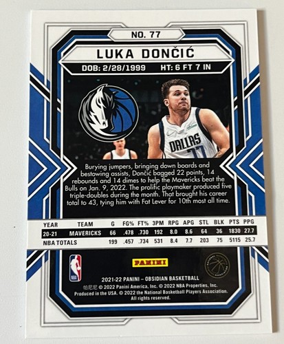 2021-22 Panini Obsidian Luka Doncic Electric Etch Asia Red Flood Prizm #77 - Bild 4 von 5