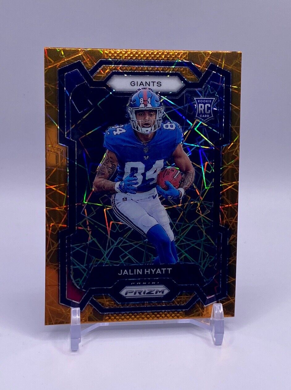 2023 PANINI PRIZM JALIN HYATT RC ORANGE LAZER PRIZM ROOKIE #378 NEW YORK GIANTS