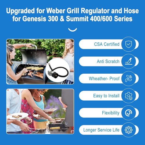 Grill Regulator Hose Replacement for Weber Genesis 300 Summit 400/600 Series BBQ - 第 5/6 張圖片