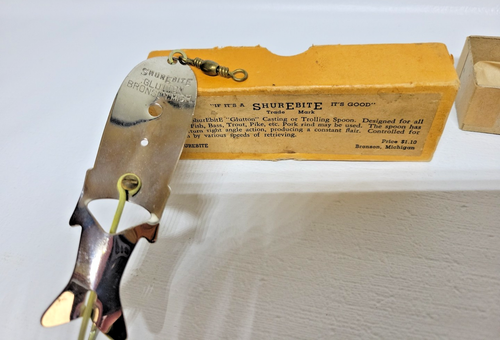 VTG. SURE BITE GLUTTON"FISHING LURE, MADE IN MICHIGAN, CASTING OR TROLLING,( OB) - Picture 2 of 11