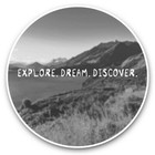 2 x Vinyl Stickers 20cm (bw) - Explore Dream Discover Travel Quote  #36814
