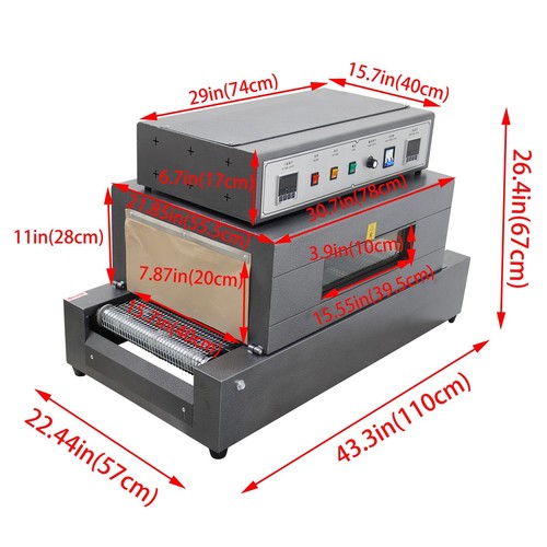 220V Speed Adjust Heat Shrink Packaging Machine Wrapping Digital Display 5500W - Picture 15 of 24