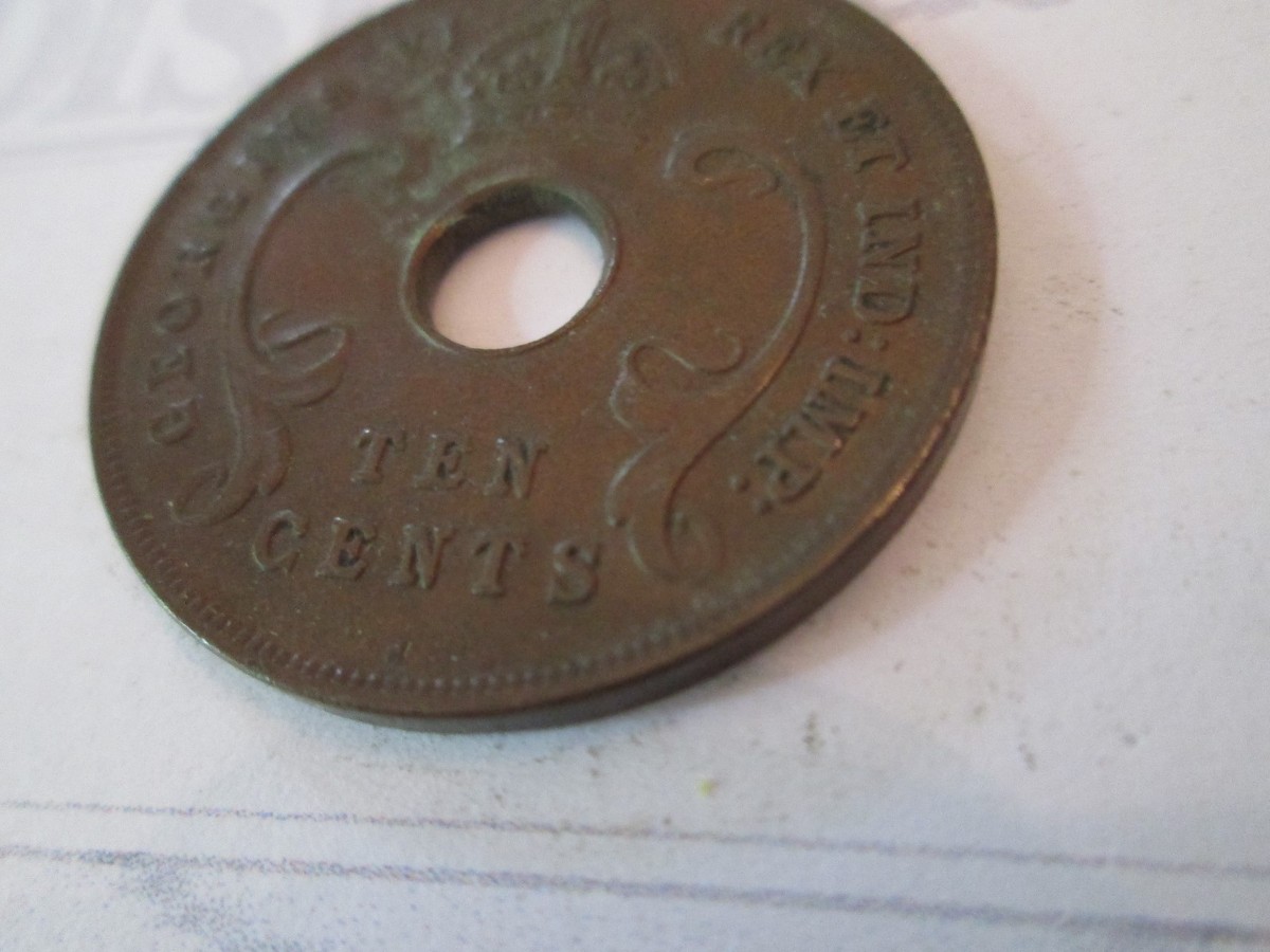 小物 TEN COIN SHEEP BLACK 1937 TEN .10 CENTS! Vintage EAST AFRICA coin: GEORGE V