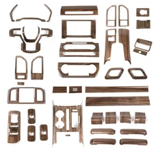 Wood Grain Full Set Interior Decoration Cover Trim Kit For Ford F-150 2015-2020
