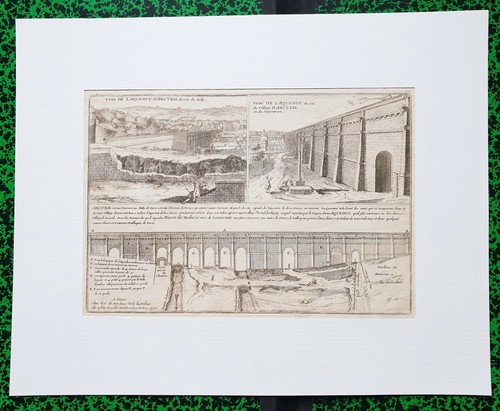 XVIII ème - Dépt 94 - Superbe Plan de l'Aqueduc d'Arcueil par de Fer 50x40  1703 - Picture 1 of 2
