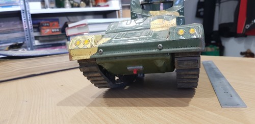VINTAGE 1960'S? VERY EARLY LARGE TIN TOY ARMY TANK M-75 MADE IN JAPAN - Picture 7 of 23